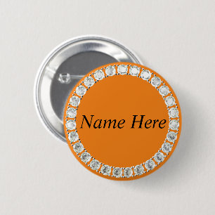 Customisable rhinestones orange button
