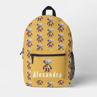 Customisable Robot Kids Printed Backpack