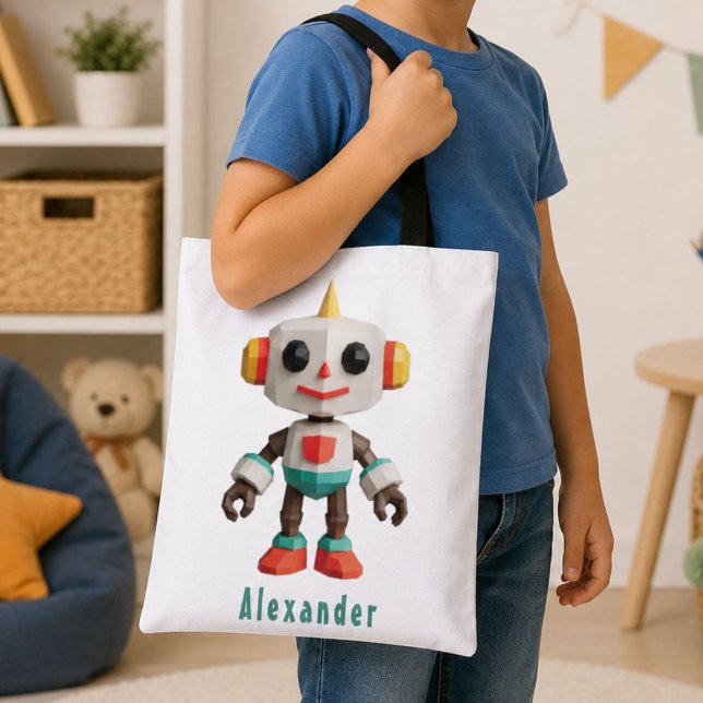 Customisable Robot Kids Tote Bag (Creator Uploaded)