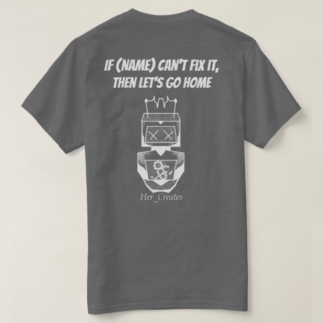 Customisable Robot T-Shirt (White Variant)  (Design Back)