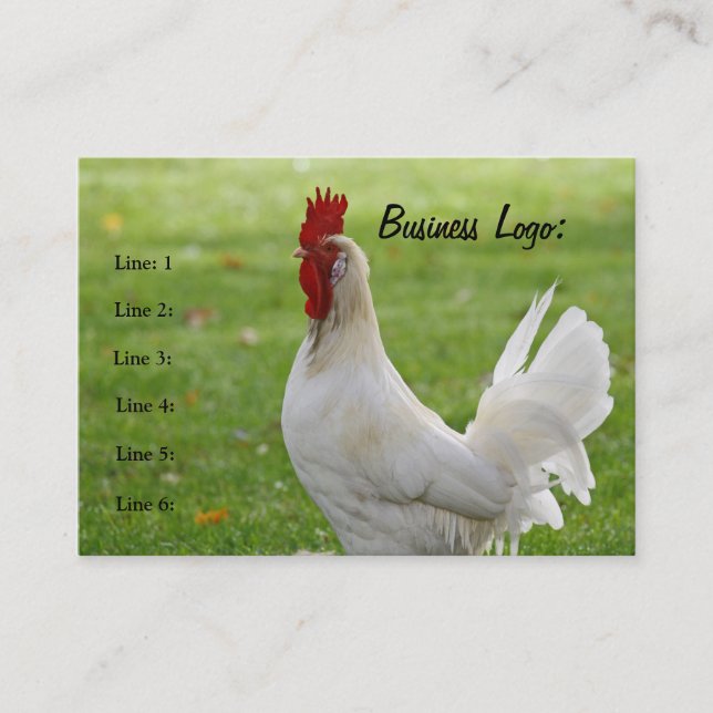 Customisable Rooster, Business Card (Front)