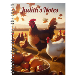 Customisable Rooster Notebook, Spiral Notebook. Notebook