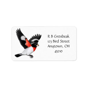 Customisable Rose Breated Grosbeak Label