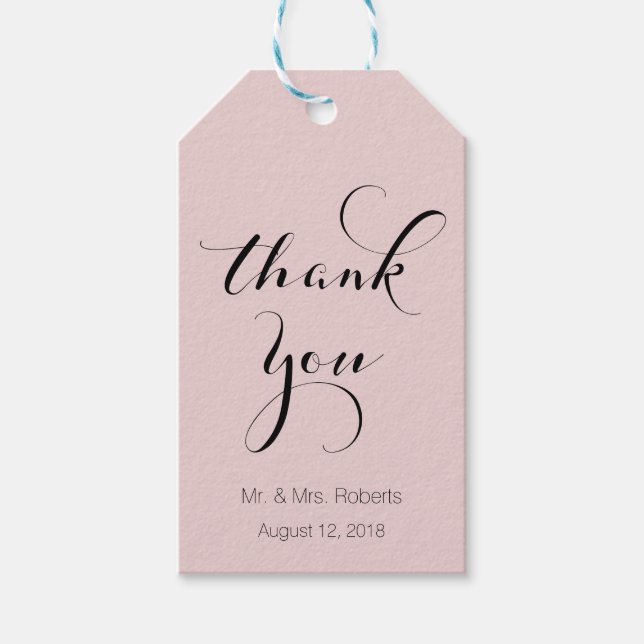Customisable rose thank you tags (Front)