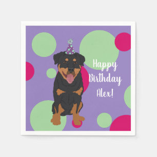 Customisable Rottweiler Birthday Napkin