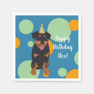 Customisable Rottweiler Birthday Napkin