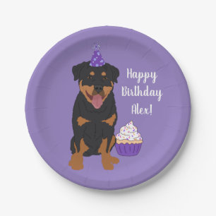Customisable Rottweiler Birthday  Paper Plate