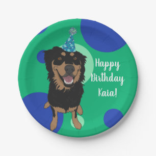 Customisable Rottweiler Mix Birthday Paper Plate