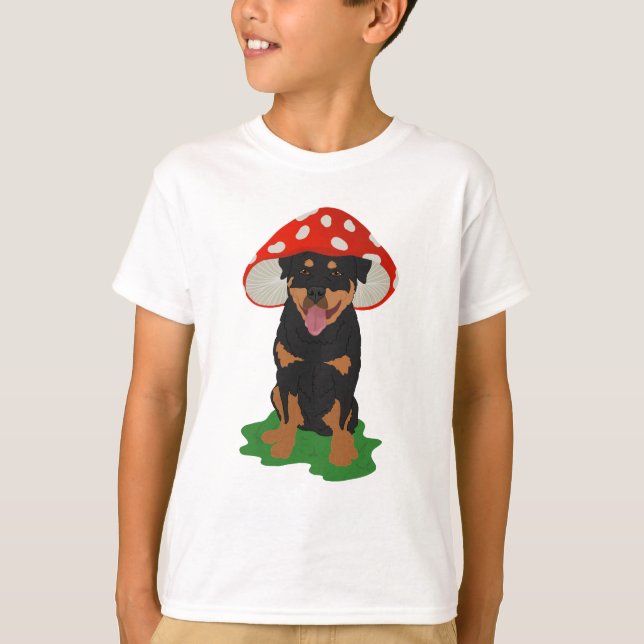 Customisable Rottweiler Mushroom Spring  T-Shirt (Front)
