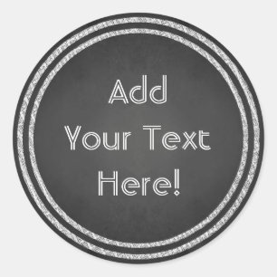 Customisable Round Faux Chalkboard Design Stickers