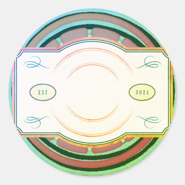 Customisable round glowing label sticker (Front)