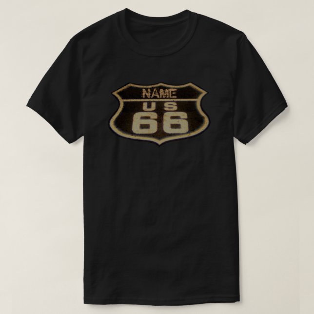 Customisable Route 66 Vintage Sign T-Shirt (Design Front)