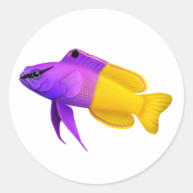 Customisable Royal Gramma Reef Fish Sticker (Front)