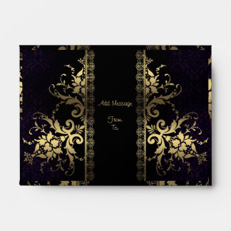 Customisable Royal Themed Black and Gold Envelope