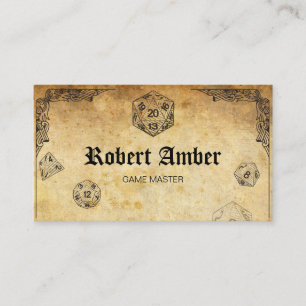 Customisable RPG Dice GM business card