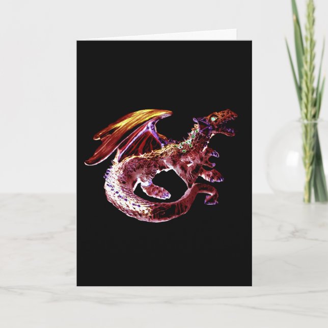 Customisable Ruby Red Dragon Greeting Card (Front)
