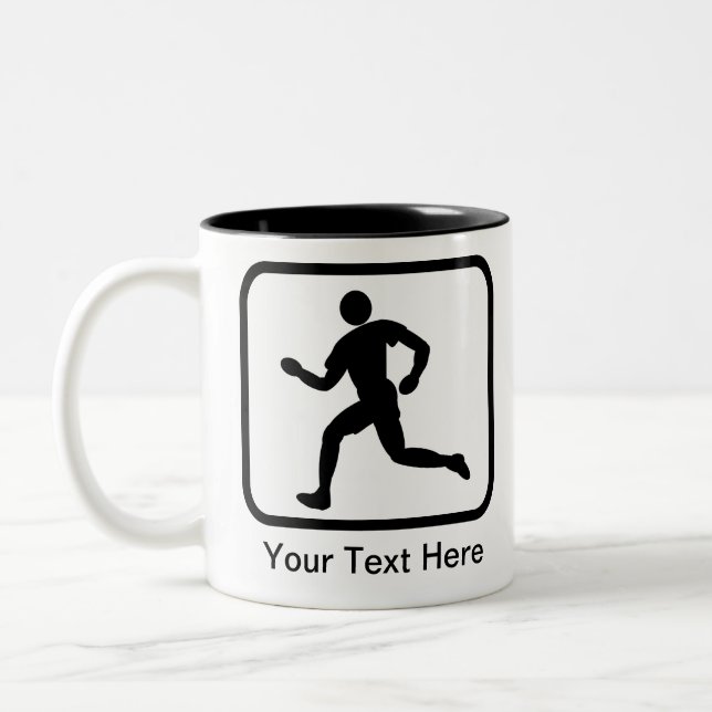 Customisable Runner Logo Two-Tone Coffee Mug (Left)