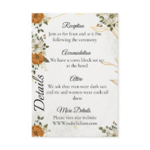 Customisable Rustic Boho Fall Details Card