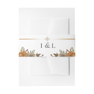 Customisable Rustic Boho Wedding Belly Bands Invitation Belly Band