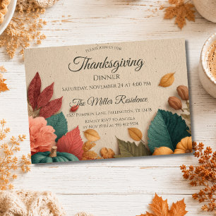 Customisable Rustic Fall Thanksgiving Invitation