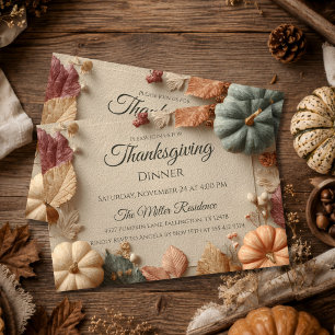 Customisable Rustic Fall Thanksgiving Invitation