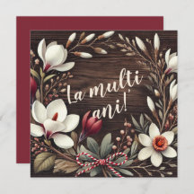 Customisable Rustic "La Mulți Ani" Floral 