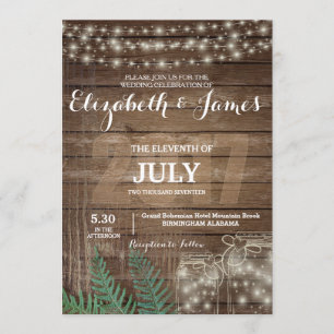 Customisable Rustic Wedding Invitations