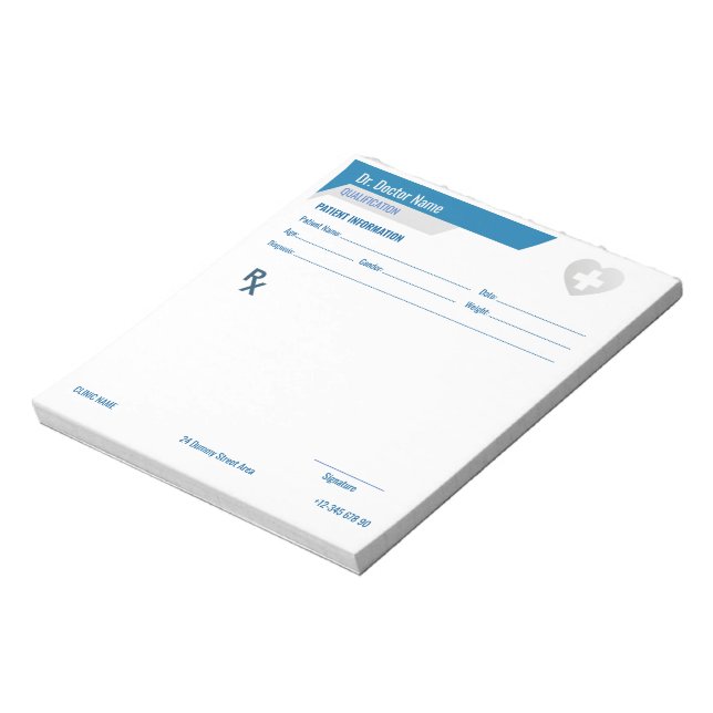 Customisable RX Pad for Doctors - Prescription Pad (Rotated)