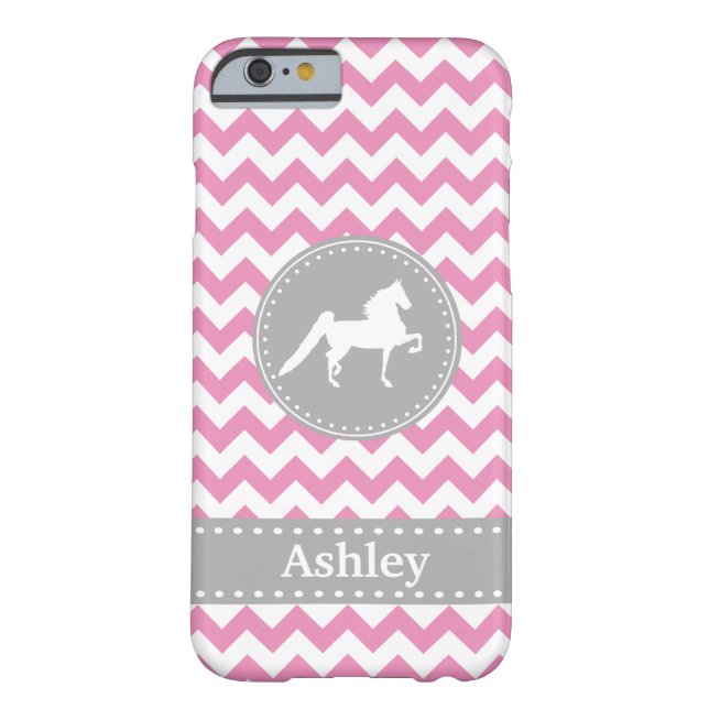 Customisable Saddlebred Pink Chevron iPhone 6 case (Back)
