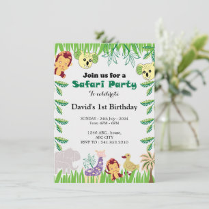 Customisable Safari Birthday party Invitation