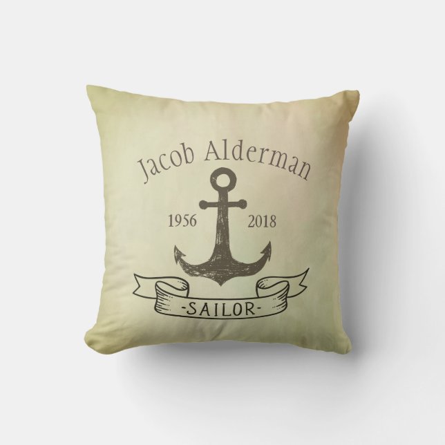 Customisable Sailor Memorial Cushion (Front)