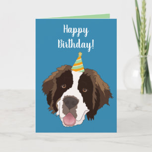 Customisable Saint Bernard Birthday Holiday Card