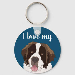 Customisable Saint Bernard Key Ring