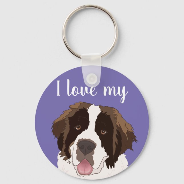 Customisable Saint Bernard Key Ring (Front)