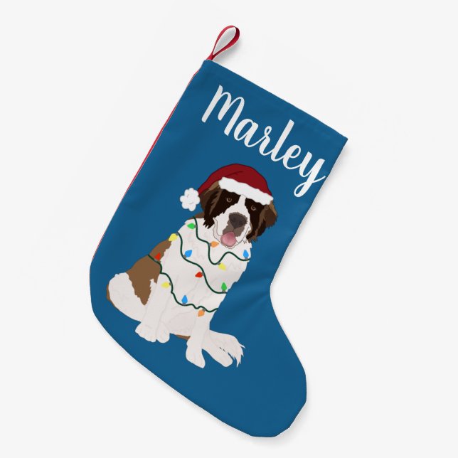 Customisable Saint Bernard   Small Christmas Stocking (Front (Hanging))