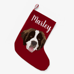 Customisable Saint Bernard  Small Christmas Stocking