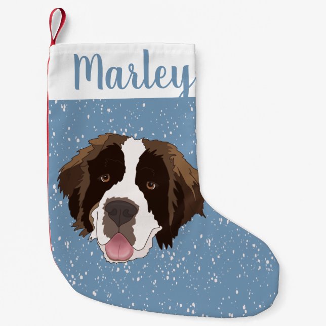 Customisable Saint Bernard Small Christmas Stocking (Front)