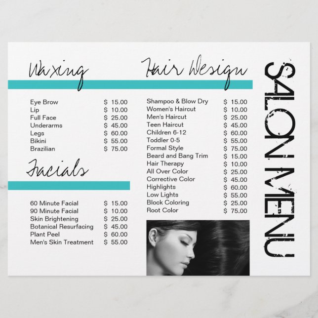 Customisable Salon Three Fold Flyer (Front)