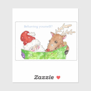 Customisable Santa and Rudolf Sticker