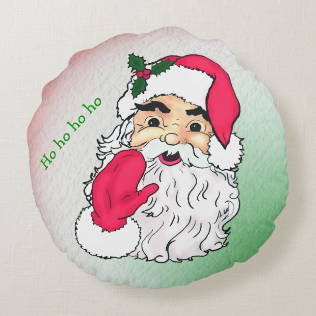 Customisable Santa claus Round Cushion (Back)
