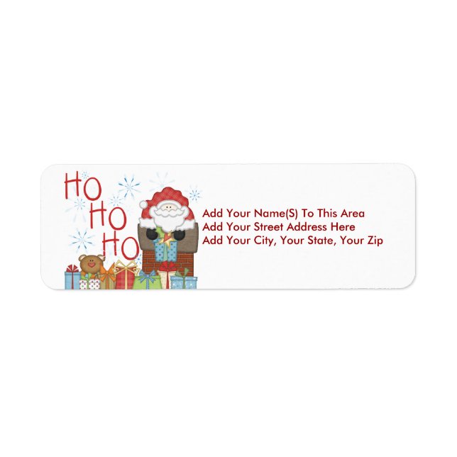 Customisable Santa Ho Ho Ho Return Address Labels (Front)