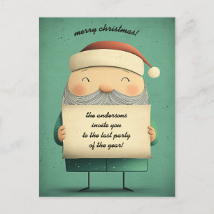 Customisable Santa on Sledge Pulled By an Elk Holiday Postcard