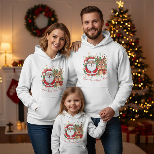 Customisable Santa & Reindeer Christmas  Hoodie
