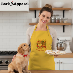 Customisable Santa & Reindeer Christmas  Long Apron