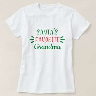 Customisable Santa's Favourite Grandma Nana Gigi T-Shirt