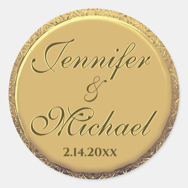 Customisable Save the Date Gold Seal (Front)