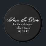 Customisable Save the Date Magnet Black<br><div class="desc">Customisable Save the Date magnet coordinates with the rest of our Damask Wedding Collections.</div>