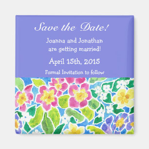 Customisable Save the Date Magnet, Primroses Magnet
