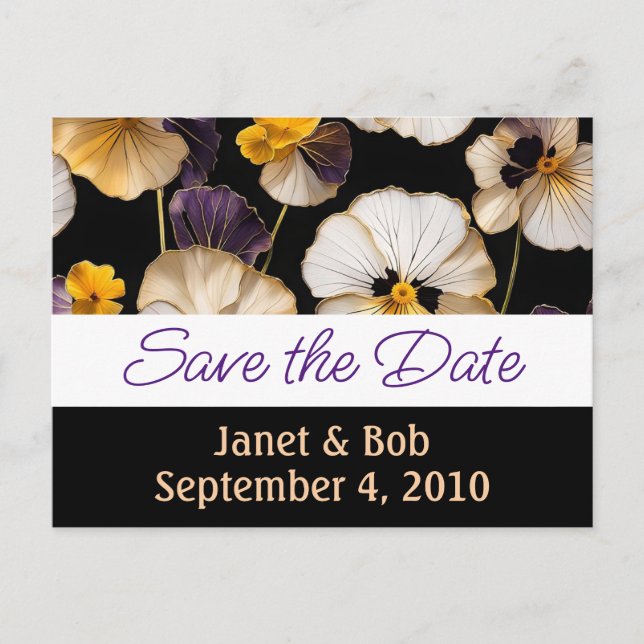 Customisable save the date postcard pinks (Front)