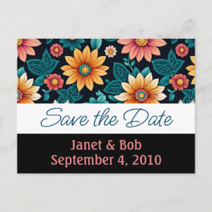 Customisable save the date postcard pinks